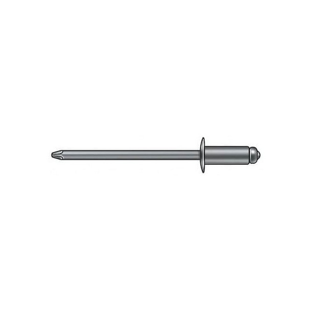 Blind Rivet, Flanged Head, 3/16 in Dia., 59/64 in L, Aluminum Body, 250 PK