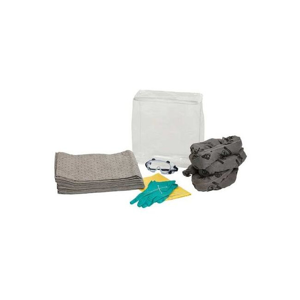 Brady Spill Kit, 9 gal Volume Absorbed per Kit, Bag, Clear SKA-EV