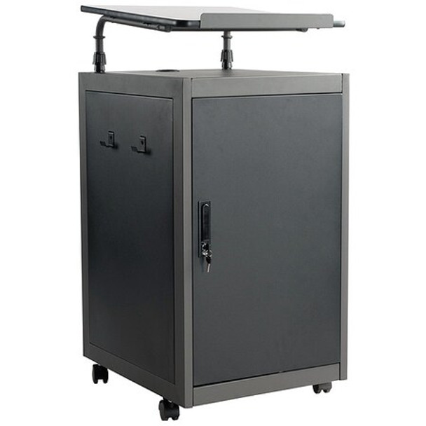 Lectern, 24 in D X 41 in H, 20 in W X Plastic, Charcoal