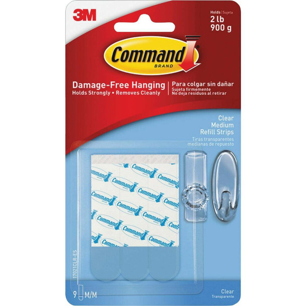 Command Medium Adhesive Strips, Clear, 12 Strips 17021CLR-12ESF