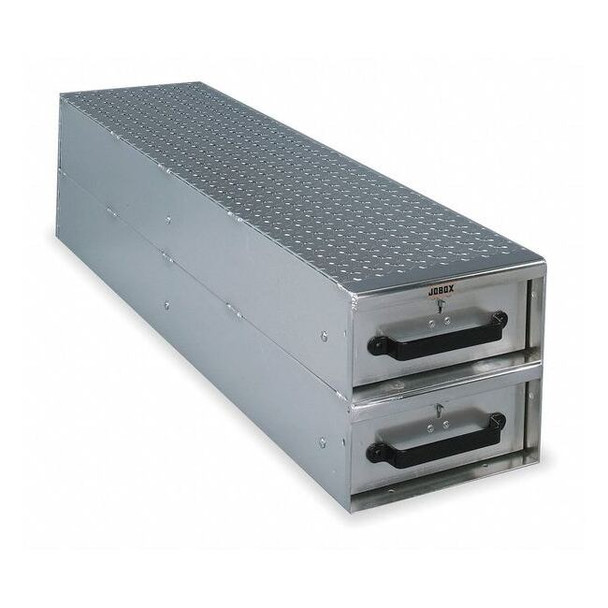 2 Drawer Long Stacked Heavy-Duty Aluminum Drawer Storage 12"W x 12"H x 50"L