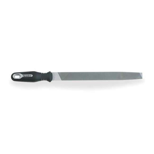10" Flat Double Cut Bastard File with Ergonomic Handle - Carded