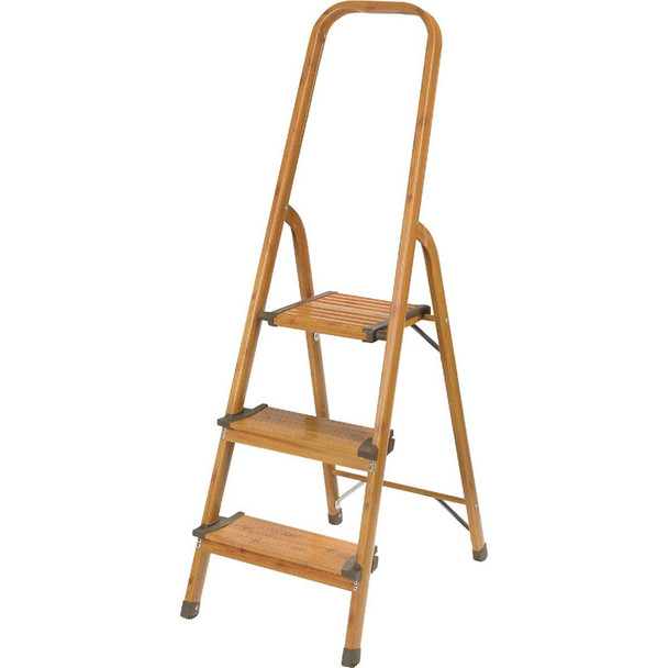 Polder Wood Grain Color 3-Step Ultralight Aluminum Step Stool LDR-3500-83