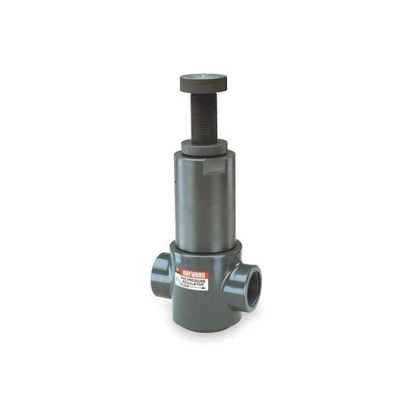 Pressure Regulator, 1/4", PVC/FPM, Threaded, Adjustable 5-75 psi