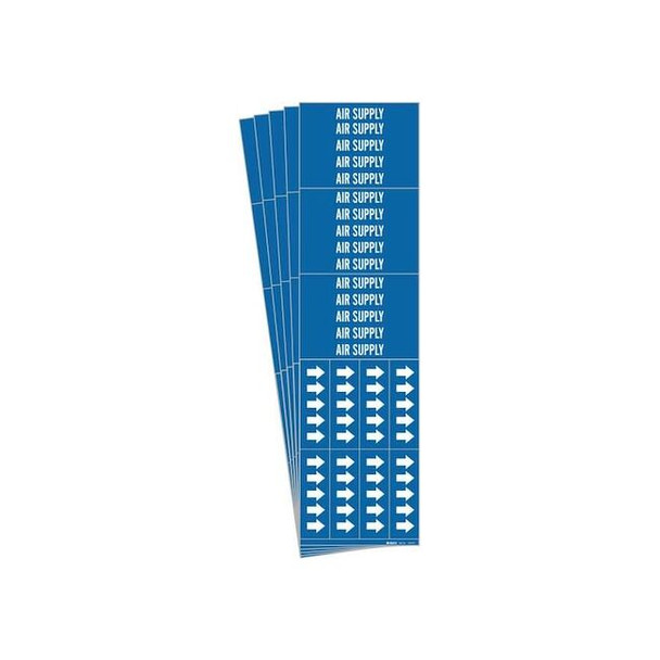 Brady Pipe Marker,White,Air Supply,PK5, 7010-3C-PK 7010-3C-PK
