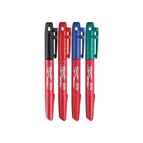 Milwaukee Tool InkIndustMarker,Black/Blue/Green/Red 48-22-3106