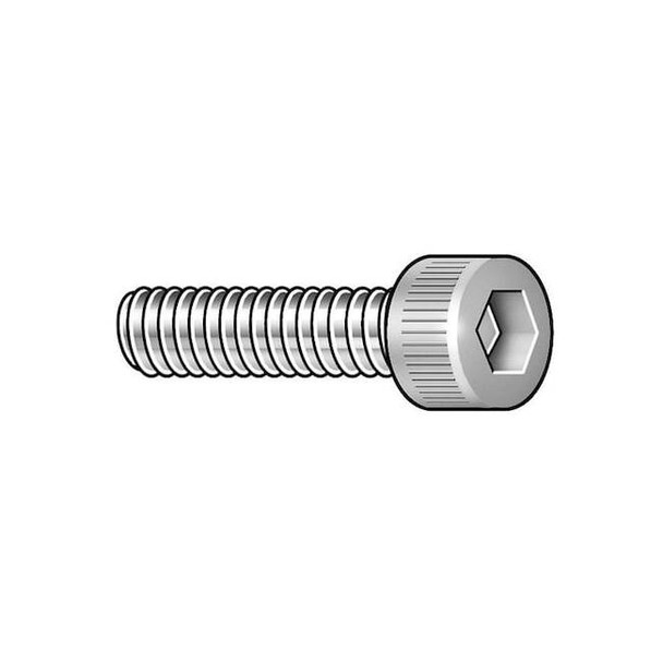 #6-32 Socket Head Cap Screw, Socket, Passivated Steel, 1/2 in Length, 5 PK