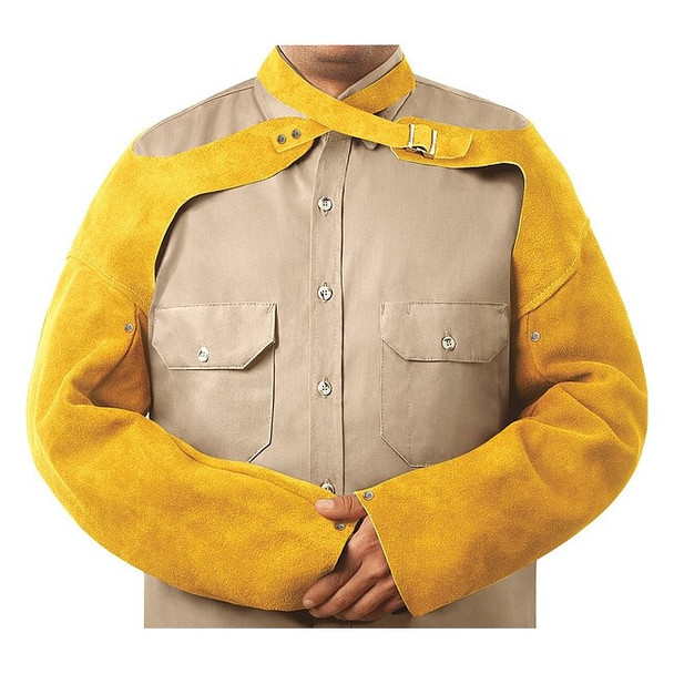 Steiner Flame-Resistant Sleeve, Leather, 23 in Length, Brown, Snap Cuff 82181