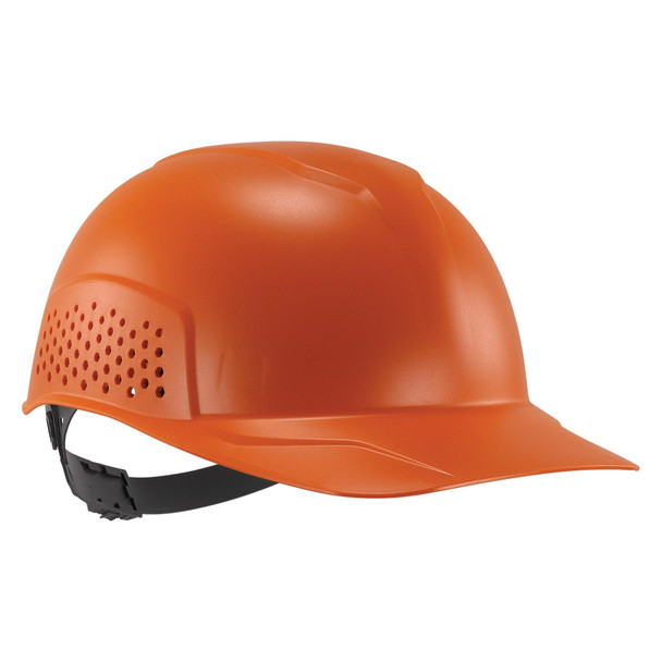 Ergodyne Bump Cap, Short Brim, Polyethylene, Ratchet Suspension, Orange 8951