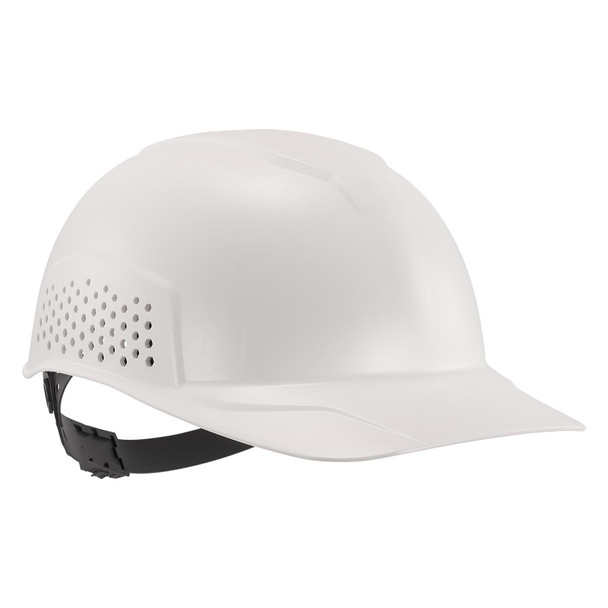 Ergodyne Bump Cap, Short Brim, Polyethylene, Ratchet Suspension, White 8951