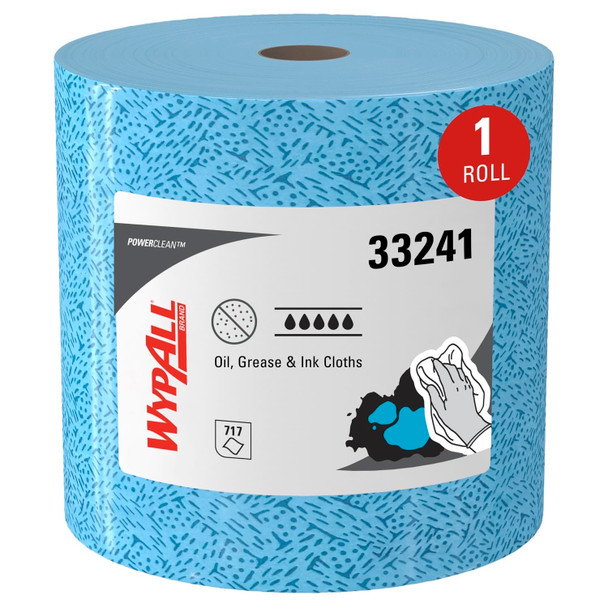 WypAll Oil & Grease Cloths Wipers, Blue 33241
