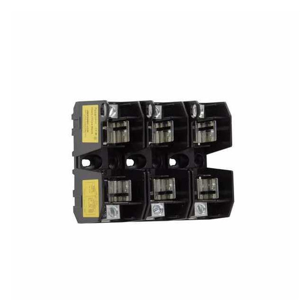 Open Fuse Block, J UL Class, 600V AC/DC Volt Rating, 3 Poles, Box Lug