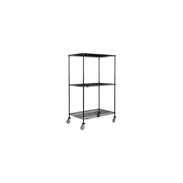 Nexel 3 Shelf Truck Black Epoxy 60""W x 30""D x 69""H Polyurethane Swivel Caster