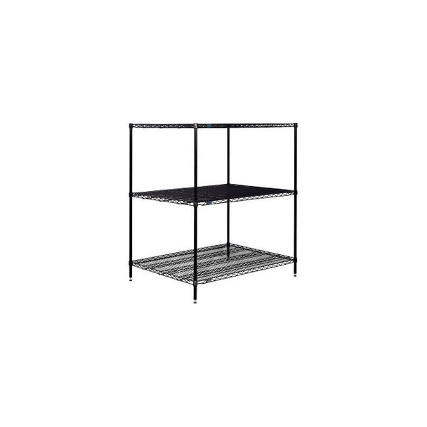 Nexel 3 Shelf Black Epoxy Wire Shelving Unit Starter 48""W x 36""D x 54""H