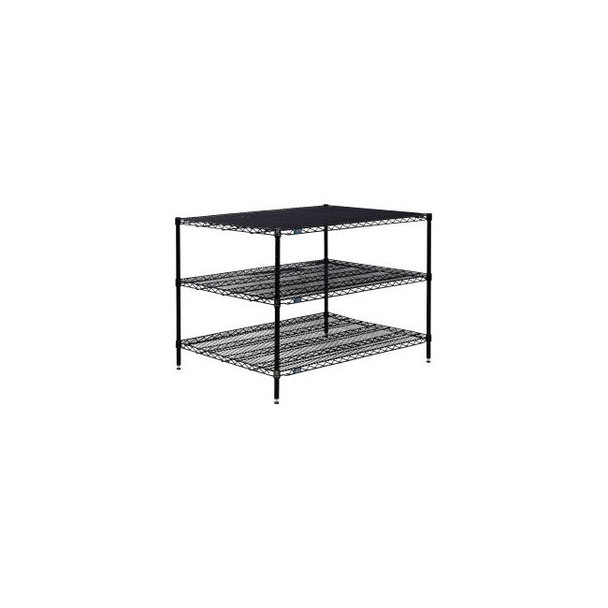 Nexel 3 Shelf Black Epoxy Wire Shelving Unit Starter 72""W x 36""D x 34""H