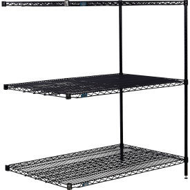Nexel 3 Shelf Black Epoxy Wire Shelving Unit Add On 48""W x 30""D x 54""H