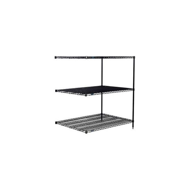 Nexel 3 Shelf Black Epoxy Wire Shelving Unit Add On 36""W x 36""D x 54""H