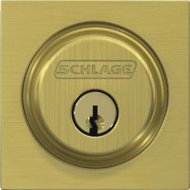 Schlage Collins Satin Brass Single Cylinder Deadbolt B60 608 COL