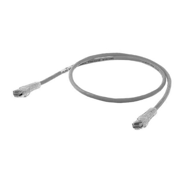 Hubbell Premise Wiring Patch Cord,Cat 6,Clear Boot,Gray,10 ft. HC6GY10