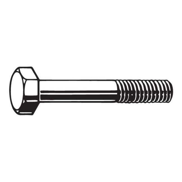 Grade A490, 1"-8 Structural Bolt, Plain Steel, 2 in L, 5 PK