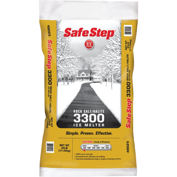 Safe Step 3300 25 Lb. Rock Salt/Halite Ice Melt Large Pellets 806661