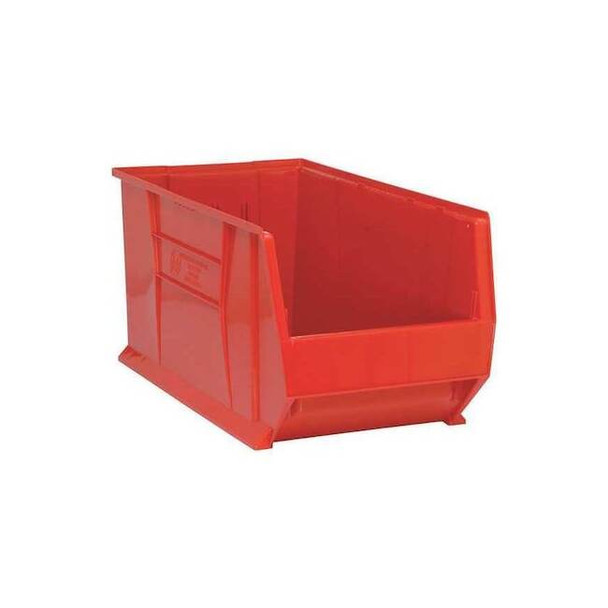 Storage Bin, Polypropylene/Polyethylene, Red, 15 in H, 16 1/2 in W, 29 7/8 in L