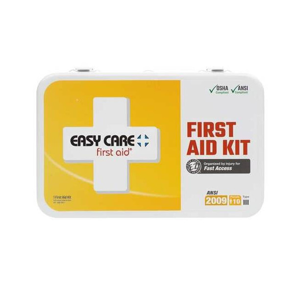 First Aid Kit and Housing, Metal 104 Components, 10 People Served