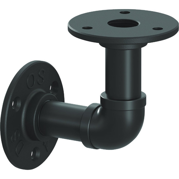 Knape & Vogt Birmingham 4 In. Black Elbow Pipe Shelf Bracket RP-201BREL-4BK