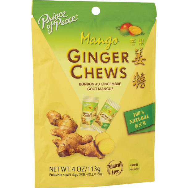 Prince of Peace 4 Oz. Mango Ginger Chews F-04114 Pack of 12