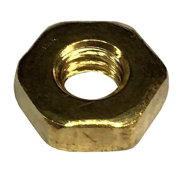 Machine Screw Nut, #2-56, Brass, Not Graded, Plain, 1/16 in Ht, 100 PK