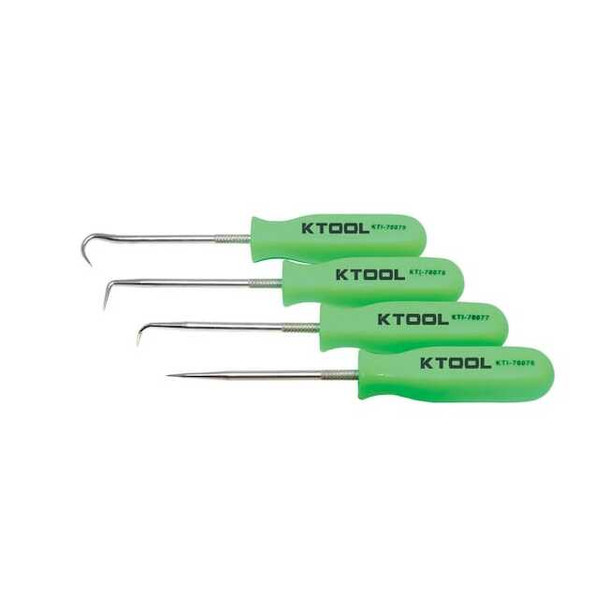K-Tool International Mini Pick Set,Neon Green,4 pcs. KTI-70075