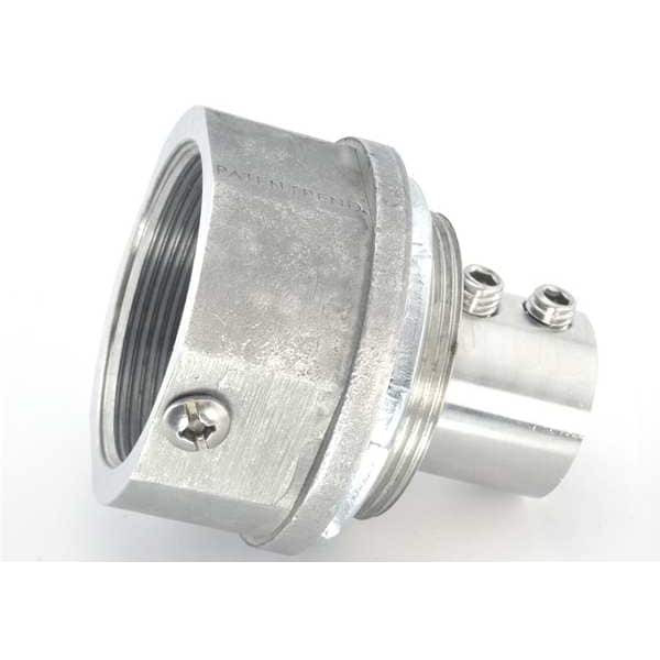 EMT/Rigid Grounding Hub, 1-1/2 in, Set Screw; Threaded, Stainless Steel, Plain