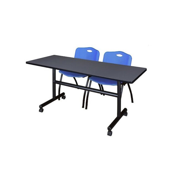 Kobe FlipTop Table, 60" W, 29" H, Laminate Top, Gray MKFT6024GY47BE