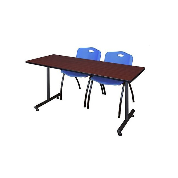 Rectangle Training Table, 60" W, 29" H, Laminate Top, Mahogany