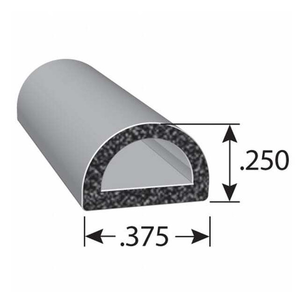 Trim-Lok Weather Seal,EPDM Rubber,Black,100 ft L X1153BT-100