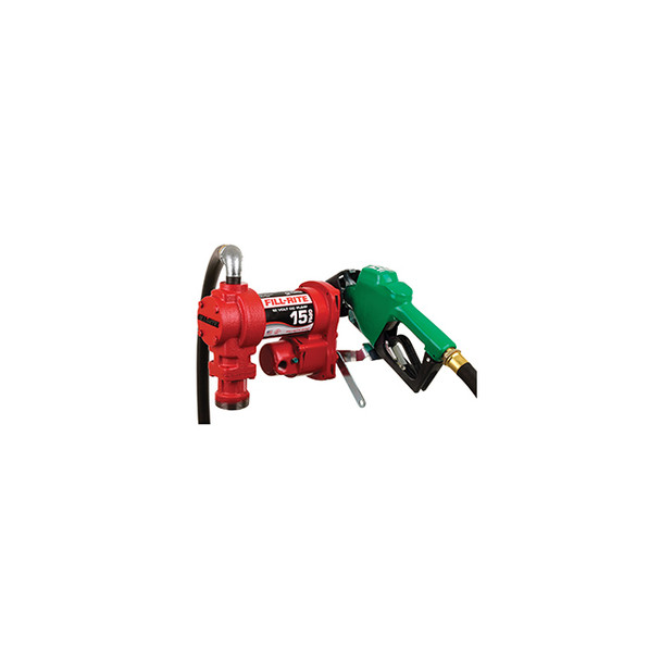 12 Volt DC 15 GPM (57 LPM) Pump with Hose and Automatic Diesel Nozzle FR1210HA1