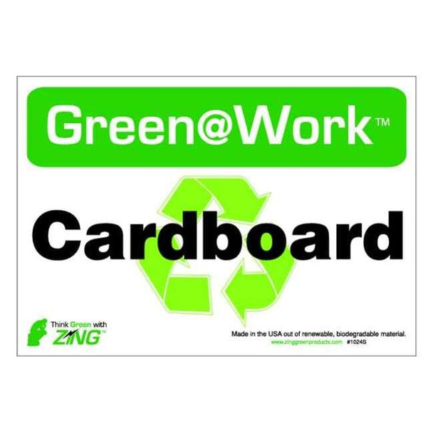 Green at Work, Cardboard, 10 in W x 7 in H, Horizontal Rectangle, Plastic