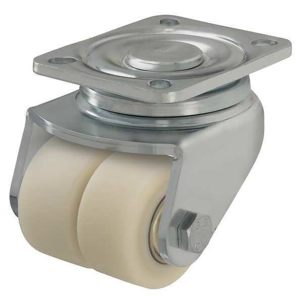 Dual Wheel Caster, Swivel, Nylon, 2-3/8 in, 1540 lb
