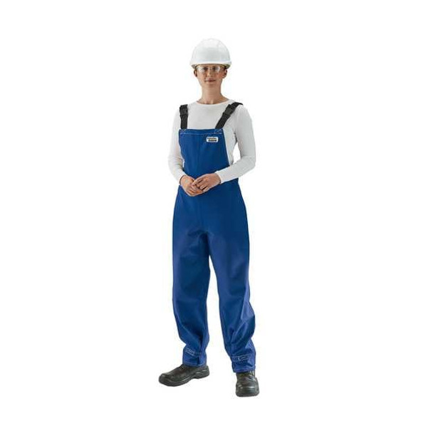 Alphatec Breathable Blue Bibbed Poly Overall, Nomex, 31 in Inseam, Blue, 2XL
