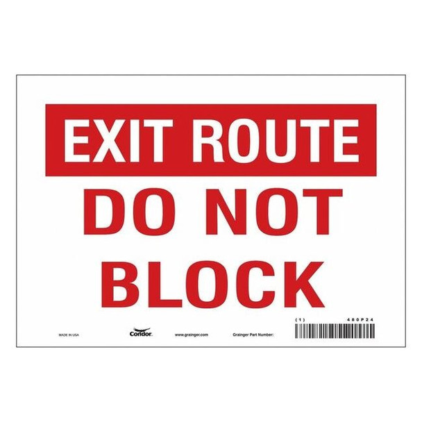 Condor DO NOT BLOCK, 10 in W x 7 in H, Vertical Rectangle, Vinyl, 480P24 480P24