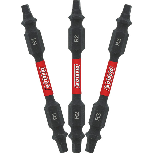 Diablo 2-1/2 In. Double-Ended Square Screwdriver Bit Set, Bulk Pack of 50