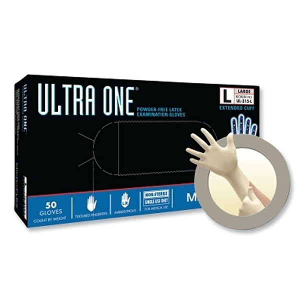 Ultra One® UL-315 Latex Disposable Gloves, 9.8 mil, X-Large, Natural, Extended Cuff