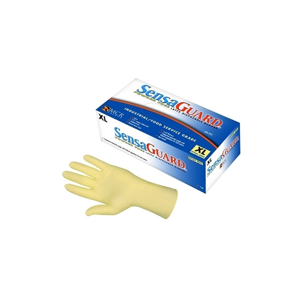 Disposable Latex Gloves, Powder Free, Rolled Cuff, 5 mil, Nat. White, X-Large