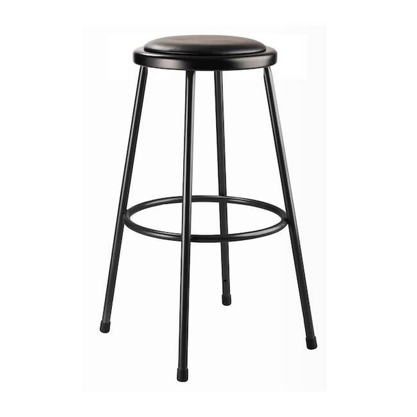 National Public Seating Black Vinyl Stool,30",Welded Tube Leg 6430-10