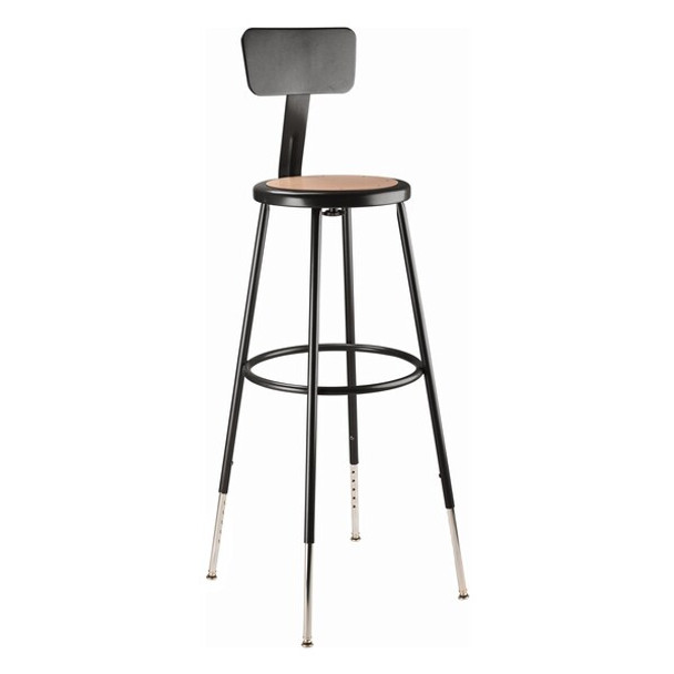 National Public Seating Black Hardboard Stool Back,31-39"H 6230HB-10 National Public Seating Black Hardboard Stool Back,31-39"H 6230HB-10