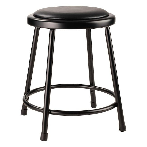 National Public Seating Stool, Steel, Vinyl, Black, 18" 6418-10