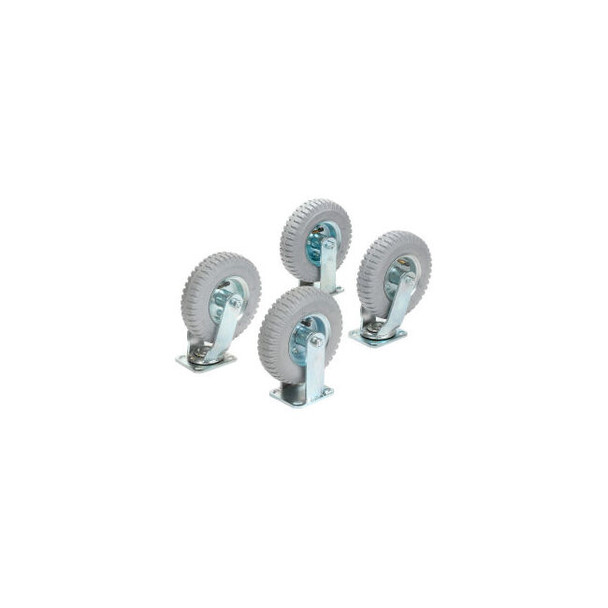 Global Industrial 8"" x 2.80"" Full Pneumatic Caster Kit 2 Swivel 2 Rigid