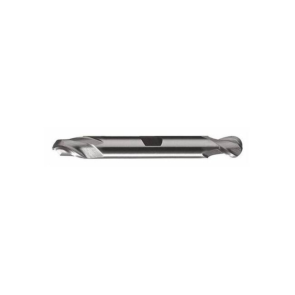 2-Flute HSS Ball Nose Double End Mill Cleveland HD-2B Bright 1/4x3/8x1/2x3-3/8