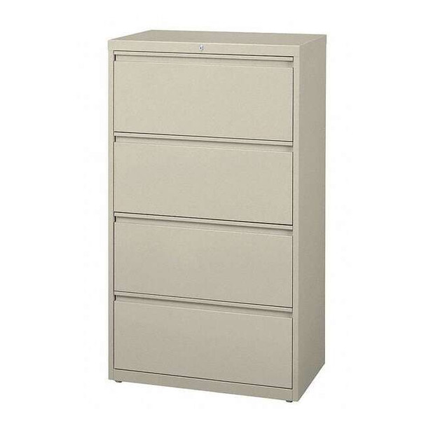 Hirsh 30 in W 4 Drawer Lateral File Cabinet, Putty,  A4/Legal/Letter 14976