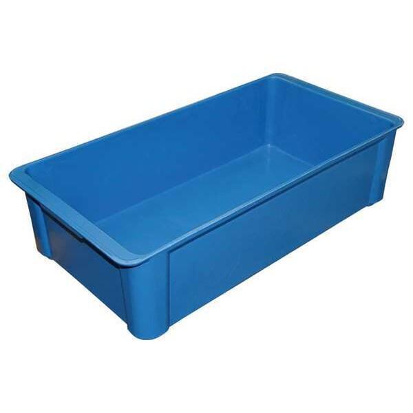 Stackable Storage Container, 6 gal, 23-3/8 in L x 12 in W x 6 in H, Blue